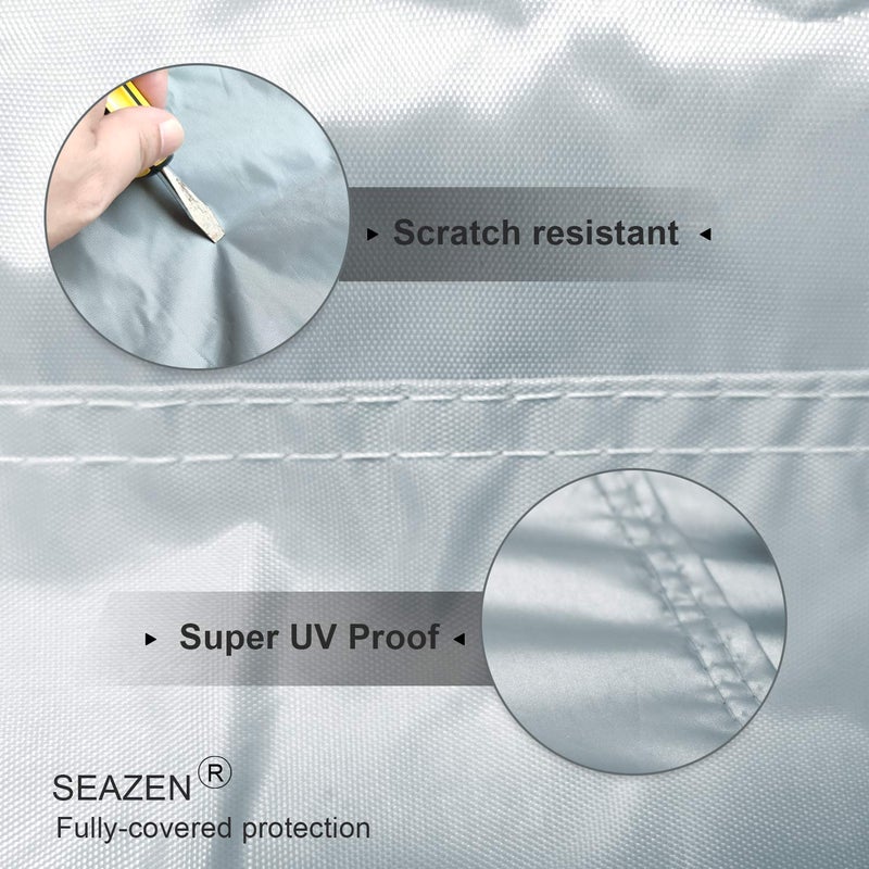 SEAZEN Waterproof Heavy Duty Lawn Mower Cover, UV and Dust Protection Push Mower Cover, Universal Fit with Drawstring & Storage Bag - Image 3